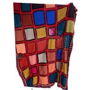 Vintage Crochet Afghan Blanket Quilt Granny Square Cabin Vibes